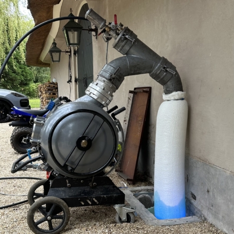 Relinen luchtkanaal open haard